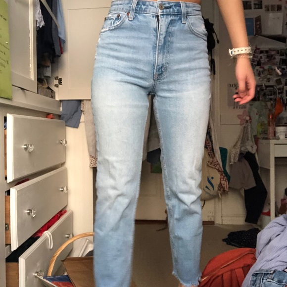 abercrombie ultra high rise straight ankle jeans - Picture 3 of 6